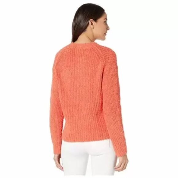 1. STATE- Womens Orange Long Sleeve Crew Neck Sweater - Picture 5 of 11